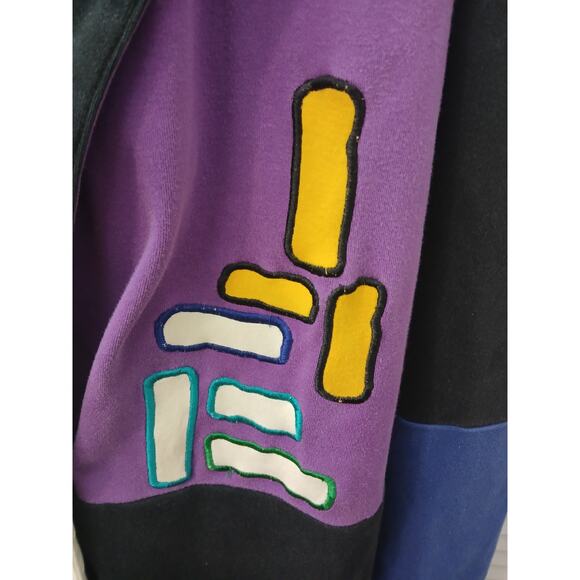 I.B. Diffusion VINTAGE 80’s Multicolor Color Block Blazer Pockets Relaxed Fit  L - Picture 3 of 14